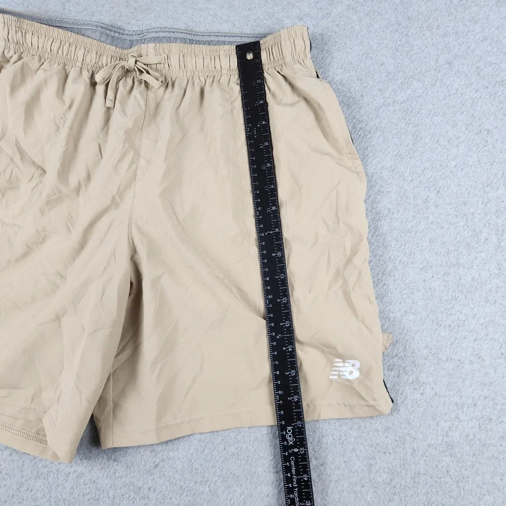 New Balance Shorts Mens Small‎ Tan Athletic Running Training Lined Elastic Waist